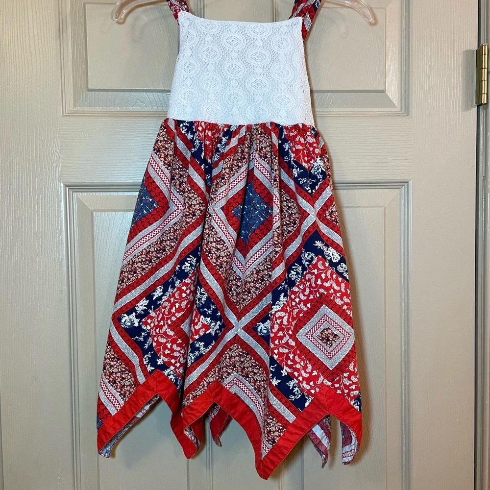Kids’ Dress Bundle - Light Blue, Yellow, and Red/White/Blue, Size 5/6 (Medium)‎